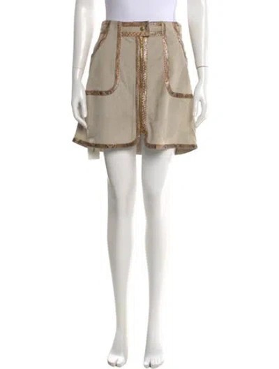 Pre-owned Michael Kors Animal Print Mini Skirt In Neutral