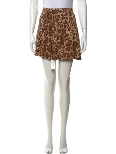 Pre-owned Michael Kors Animal Print Mini Skirt In Neutrals