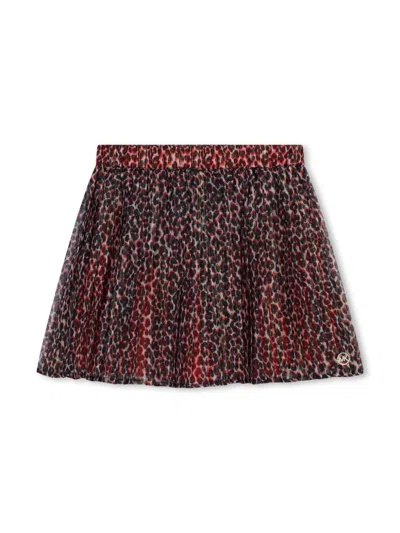 Michael Kors Kids' Animal-print Mini Skirt In Red