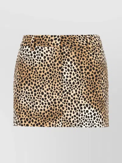 MICHAEL KORS ANIMAL PRINT MINI SKIRT WITH BELT LOOPS
