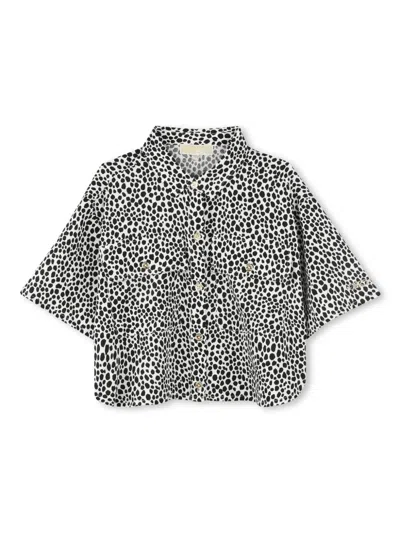 Michael Kors Kids' Animal-print Shirt In White