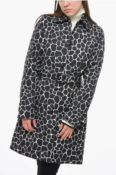 Michael Kors Animalier Belted Trench In Black