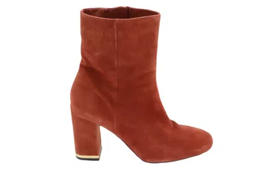 Michael Kors Ankle Boots In Orange Suede In Red