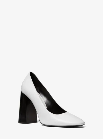 Michael Kors Anna Leather Pumps In White