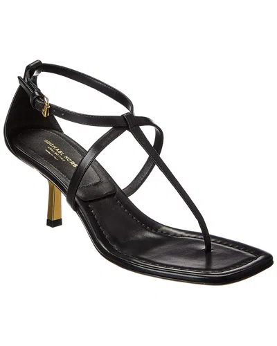Michael Kors Anna Leather Sandal In Black