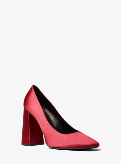 Michael Kors Anna Satin Pumps In Red