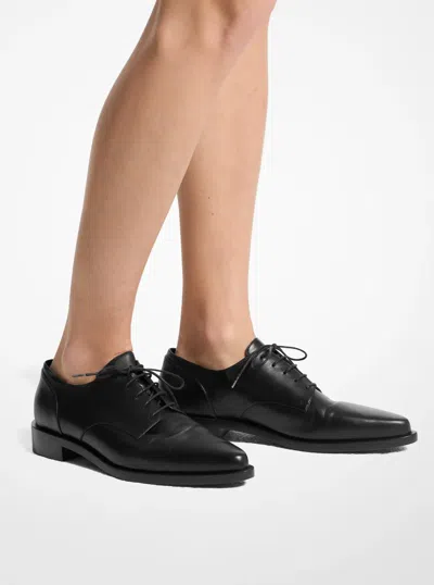 Michael Kors Annette Leather Oxford In Black