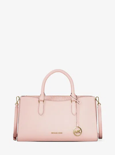 Michael Kors Arden Medium Leather Top-zip Satchel In Pink