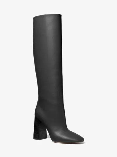 Michael Kors Arianna Leather City Boot In Black