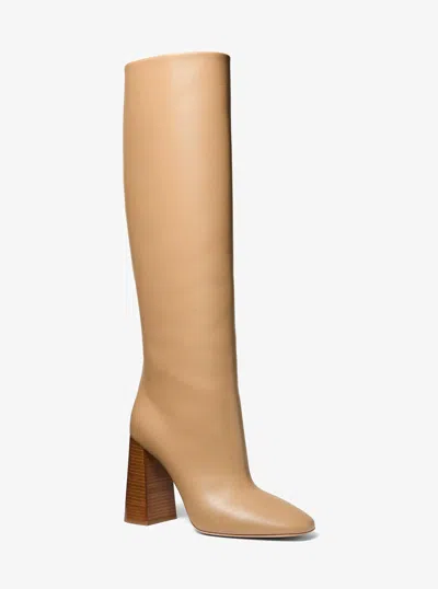Michael Kors Arianna Leather City Boot In Natural In Multi