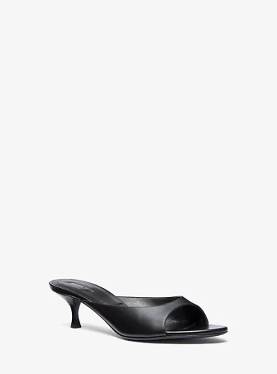 Michael Kors Arianna Leather Mule In Black