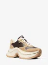 Michael Kors Arla Leather And Suede Trainer In Multi