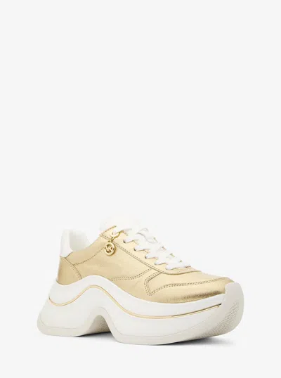 MICHAEL KORS ARLA METALLIC LEATHER TRAINER