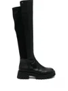 Michael Kors Asher Leather Boots In Black