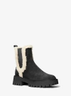 Michael Kors Asher Suede And Faux Shearling Boot In Black