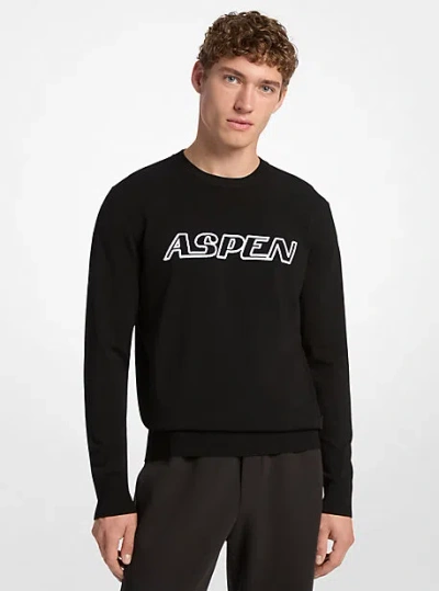 Michael Kors Aspen Intarsia Sweater In Black