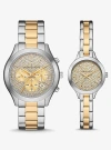 MICHAEL KORS ASPYN HIS AND HERS PAVÉ TWO-TONE WATCH SET