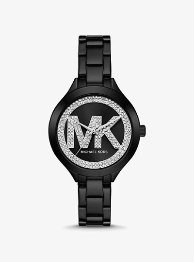 Michael Kors Aspyn Pavé Logo Black-tone Watch