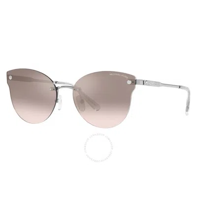 Michael Kors Astoria Brown Mirrored Gradient Browline Ladies Sunglasses Mk1130b 10158z 59 In Pink
