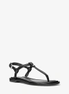 Michael Kors Astra Leather T-strap Sandal In Black
