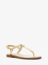 Michael Kors Astra Metallic Leather T-strap Sandal In Gold