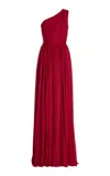 Michael Kors Asymmetric Georgette Gown In Pink