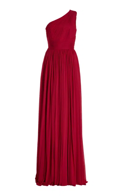 Michael Kors Asymmetric Georgette Gown In Pink