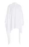 Michael Kors Asymmetric Linen Crepe Gauze Caftan In White