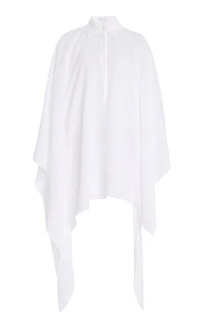 Michael Kors Collection Asymmetric Linen Gauze Caftan In White