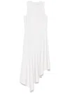 Michael Kors Asymmetric Midi Dress In Neutrals
