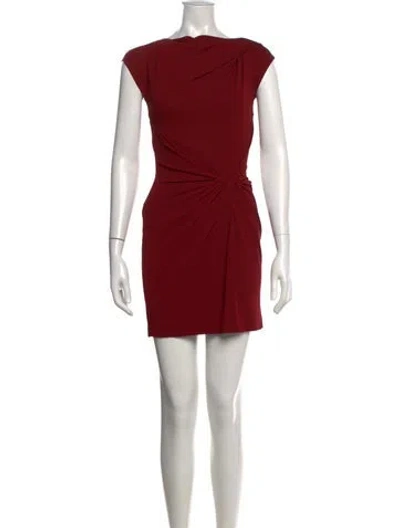 Pre-owned Michael Kors Asymmetrical Mini Dress In Burgundy