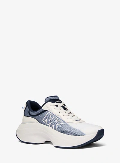 Michael Kors Athena Ombré Stretch Knit Trainer In White