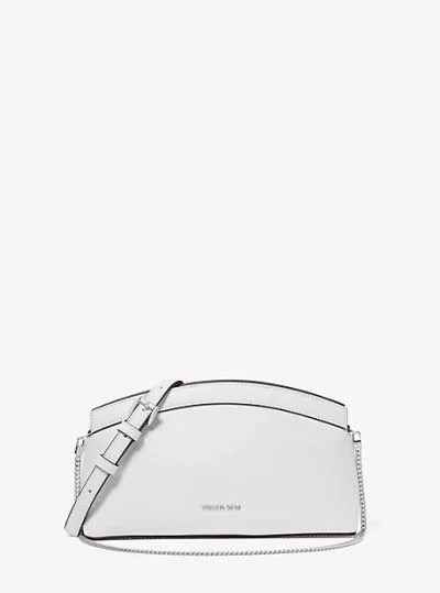 Michael Kors Athena Small Leather Convertible Clutch In White