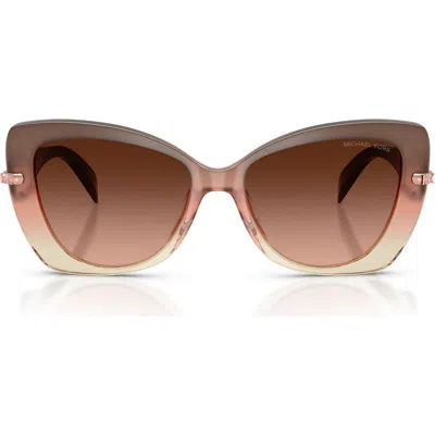 Michael Kors Atlanta 55mm Gradient Butterfly Sunglasses In Brown