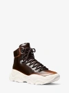 Michael Kors Atlas Burnished Leather Lace-up Boot In Brown