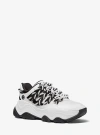 Michael Kors Atlas Cord Mesh And Leather Trainer