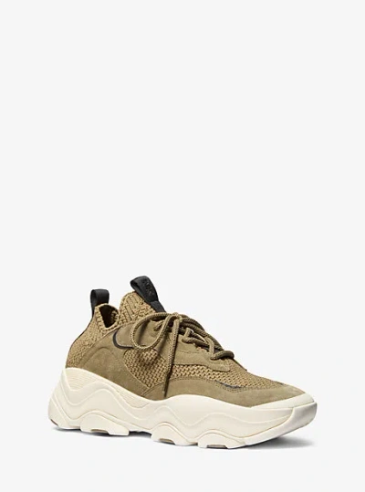 Michael Kors Atlas Stretch Knit Trainer In Green
