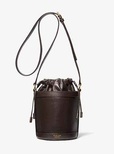 Michael Kors Audrey Medium Leather Bucket Bag In Brown