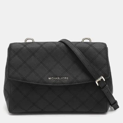 Pre-owned Michael Kors Ava Medium Black Saffiano Leather Top Handle Bag