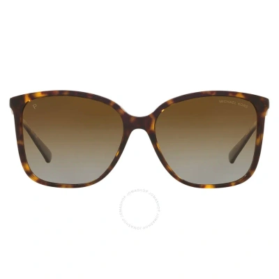 Michael Kors Avellino Light Brown Gradient Polarized Square Ladies Sunglasses Mk2169 3006t5 56 In Brown / Dark / Tortoise