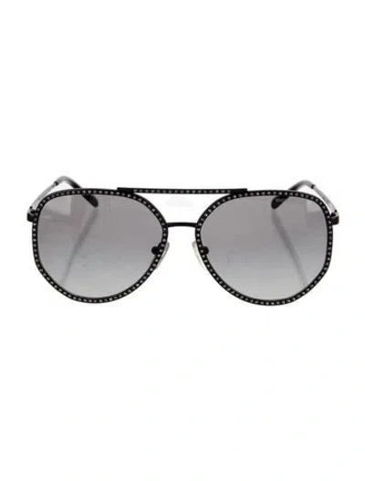 Pre-owned Michael Kors Aviator Gradient Sunglasses In Black