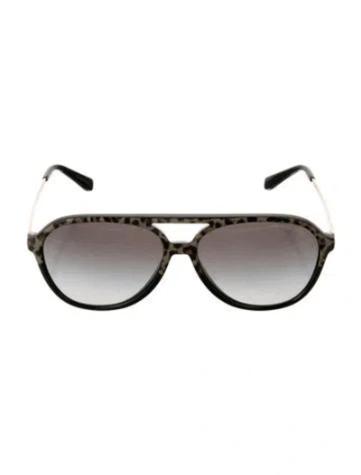 Pre-owned Michael Kors Aviator Gradient Sunglasses In Black