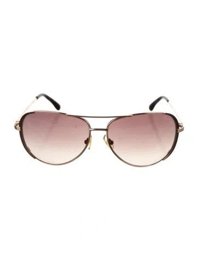 Pre-owned Michael Kors Aviator Gradient Sunglasses In Brown