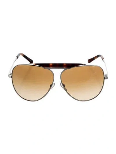 Pre-owned Michael Kors Aviator Gradient Sunglasses In Gold