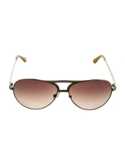 Pre-owned Michael Kors Aviator Gradient Sunglasses In Neutral