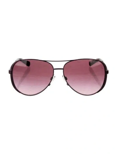 Pre-owned Michael Kors Aviator Gradient Sunglasses In Purple