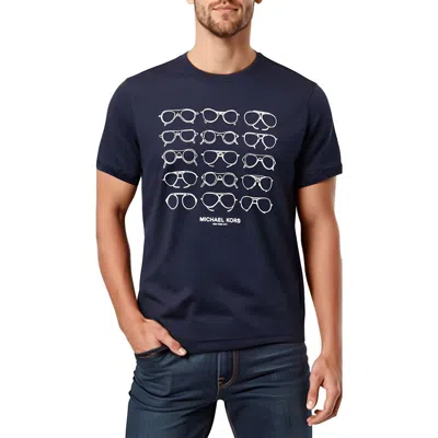 Michael Kors Aviator Mens Graphic Cotton Graphic T-shirt In Blue