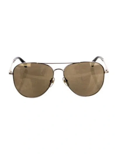 Pre-owned Michael Kors Aviator Mirrored Sunglasses In Gold