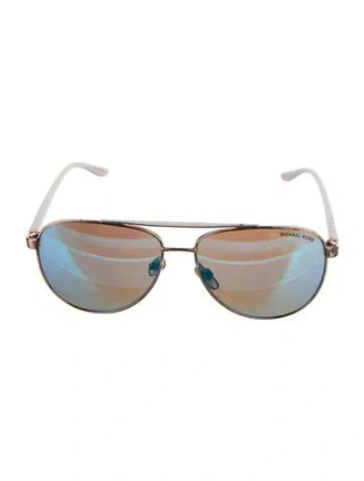 Pre-owned Michael Kors Aviator Mirrored Sunglasses In Neutrals