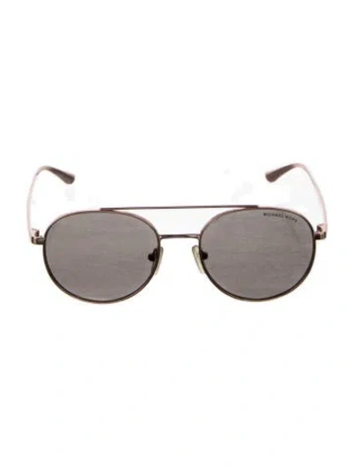 Pre-owned Michael Kors Aviator Tinted Sunglasses In Gold